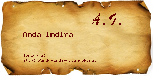 Anda Indira névjegykártya